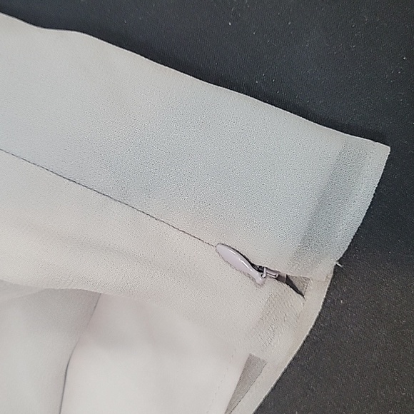 Ann Taylor gray one shoulder embellished rhinestone chiffon top - Picture 5 of 11